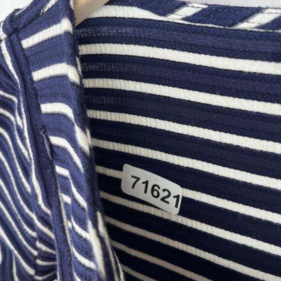 PEA IN THE POD Dress M Nursing Maternity Textured Striped Side Zip Shift Blue - Picture 16 of 16